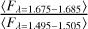 ${{\left\langle {{F_{\lambda = 1.675 - 1.685}}} \right\rangle } \over {\left\langle {{F_{\lambda = 1.495 - 1.505}}} \right\rangle }}$