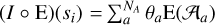 $(I \circ {\rm{E}})\left( {{s_i}} \right) = \sum\nolimits_a^{{N_A}} {{\theta _a}} {\rm{E}}\left( {{\rm{A}}{{\rm{A}}_a}} \right)$