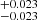 $ ^{+0.023}_{-0.023} $