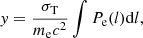 $$ \begin{aligned} y = \frac{\sigma _{\rm T}}{m_{\rm e} c^2} \int P_{\rm e}(l) \mathrm{d}l, \end{aligned} $$