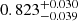 $ 0.823^{+0.030}_{-0.039} $