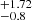 $ ^{+1.72}_{-0.8} $