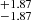 $ ^{+1.87}_{-1.87} $