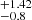 $ ^{+1.42}_{-0.8} $