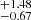 $ ^{+1.48}_{-0.67} $