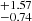 $ ^{+1.57}_{-0.74} $