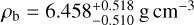 ${\rho _{\rm{b}}} = 6.458_{ - 0.510}^{ + 0.518}{\rm{g}}{\rm{c}}{{\rm{m}}^{ - 3}}$