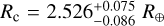 ${R_{\rm{c}}} = 2.526_{ - 0.086}^{ + 0.075}{R_ \oplus }$