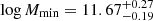 $ \log M_{\mathrm{min}}=11.67^{+0.27}_{-0.19} $