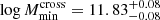 $ \log M_{\mathrm{min}}^{\mathrm{cross}}=11.83^{+0.08}_{-0.08} $