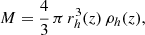 $$ \begin{aligned} M=\frac{4}{3}\,\pi \,r^3_h(z)\, \rho _h(z), \end{aligned} $$