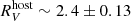 $ R_V^{\rm host} \sim 2.4\pm0.13 $