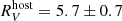 $ R^{\rm host}_V = 5.7\pm0.7 $