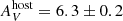 $ A^{\mathrm{host}}_{V} = 6.3\pm0.2 $