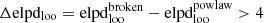 $ \mathrm{\Delta elpd_{loo} = elpd^{broken}_{loo} - elpd^{powlaw}_{loo} > 4} $