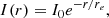 $$ \begin{aligned} I(r) = I_0 e^{-r/r_e}, \end{aligned} $$