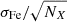 $ \sigma_{\mathrm{Fe}} / \sqrt{N_X} $