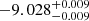 $ -9.028^{+0.009}_{-0.009} $