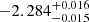 $ -2.284^{+0.016}_{-0.015} $