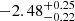 $ -2.48^{+0.25}_{-0.22} $