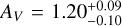 ${A_V} = 1.20_{ - 0.10}^{ + 0.09}$