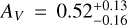 ${A_V} = 0.52_{ - 0.16}^{ + 0.13}{\rm{mag}}$