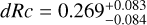 $dRc = 0.269_{ - 0.084}^{ + 0.083}$