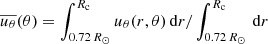 $ \overline{u_{\theta}}(\theta)= \int_{0.72\,R_\odot}^{R_{\mathrm{c}}} u_\theta(r, \theta)\,\mathrm{d}r/\int_{0.72\,R_\odot}^{R_{\mathrm{c}}}\,\mathrm{d}r $