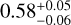 $0.58_{ - 0.06}^{ + 0.05}$