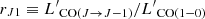 $ r_{J1}\equiv {L^\prime}_{{\rm CO}(J\rightarrow J-1)}/{L^\prime}_{\rm CO(1{-}0)} $