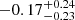 $ -0.17^{+0.24}_{-0.23} $