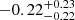$ -0.22^{+0.23}_{-0.22} $