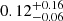 $ 0.12^{+0.16}_{-0.06} $