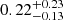 $ 0.22^{+0.23}_{-0.13} $