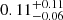 $ 0.11^{+0.11}_{-0.06} $