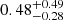 $ 0.48^{+0.49}_{-0.28} $