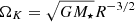 $ \Omega_K=\sqrt{G M_\star}R^{-3/2} $