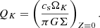 $$ \begin{aligned} Q_K = \left( \frac{c_{\rm s} \Omega _K}{\pi G \Sigma }\right)_{Z=0}. \end{aligned} $$