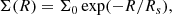 $$ \begin{aligned}&\Sigma (R) = \Sigma _0\exp (-R/R_s),\end{aligned} $$