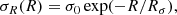 $$ \begin{aligned}&\sigma _R(R) = \sigma _0\exp (-R/R_\sigma ), \end{aligned} $$