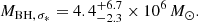 $$ \begin{aligned} M_{\rm BH,\,\sigma _{*}} = 4.4^{+6.7}_{-2.3} \times 10^6\,M_{\odot }. \end{aligned} $$