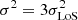 $ \sigma^2=3\sigma_{\rm LoS}^2 $