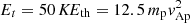$ E_t=50\, \mathit{KE}_{\rm th}=12.5 \,m_{\rm p}{\it v}_{\rm Ap}^2 $