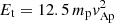 $ E_{\rm t}=12.5 \,m_{\rm p}{\it v}_{\rm Ap}^2 $