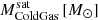 $ M_{\mathrm{ColdGas}}^{\mathrm{sat}}\,[M_\odot] $