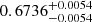 $ 0.6736^{+0.0054}_{-0.0054} $