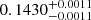 $ 0.1430^{+0.0011}_{-0.0011} $