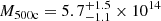 $ M_{\mathrm{500c}} = 5.7^{+1.5}_{-1.1} \times 10^{14} $