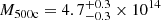 $ M_{\mathrm{500c}} = 4.7^{+0.3}_{-0.3} \times 10^{14} $