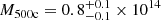 $ M_{\mathrm{500c}} = 0.8^{+0.1}_{-0.1} \times 10^{14} $